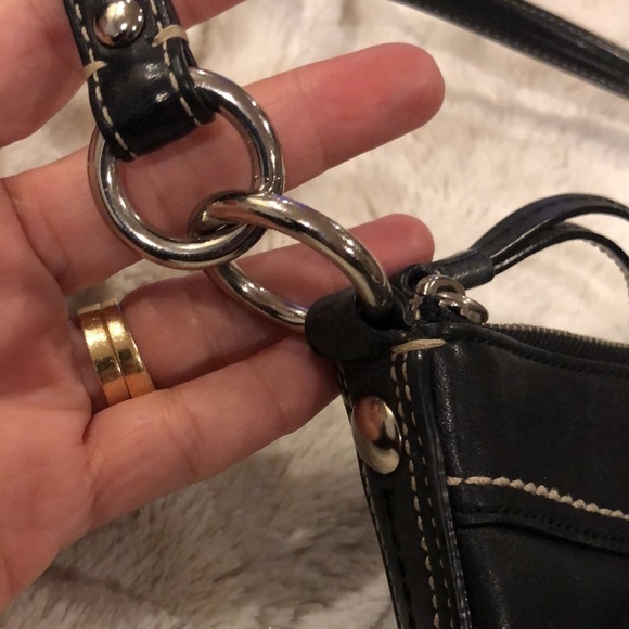 Coach Black Leather Hobo Shoulder Bag - Picture 10 of 12